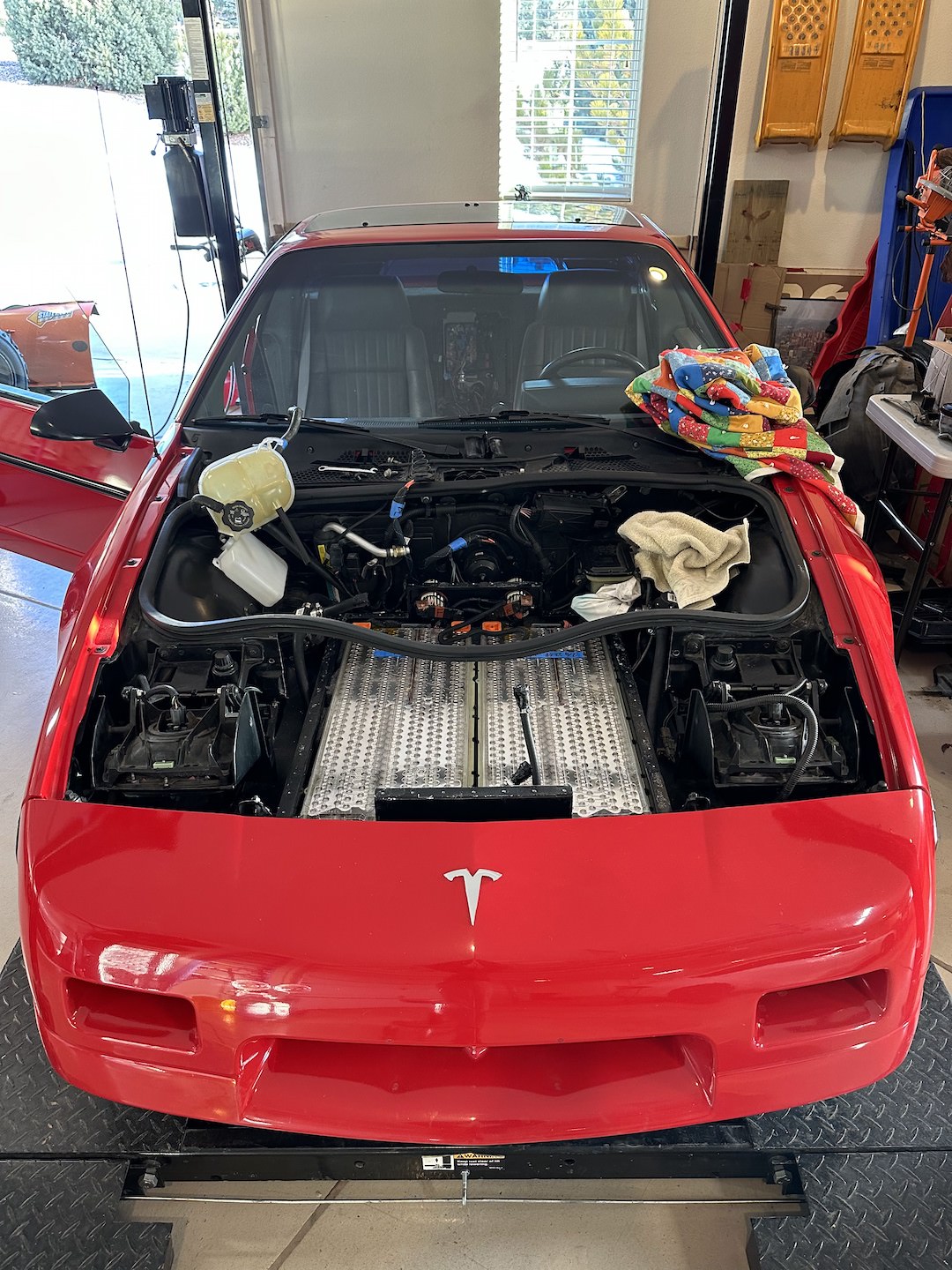 Frunk of the 1988 Pontiac Fiero GT EV by Classic EV Conversions