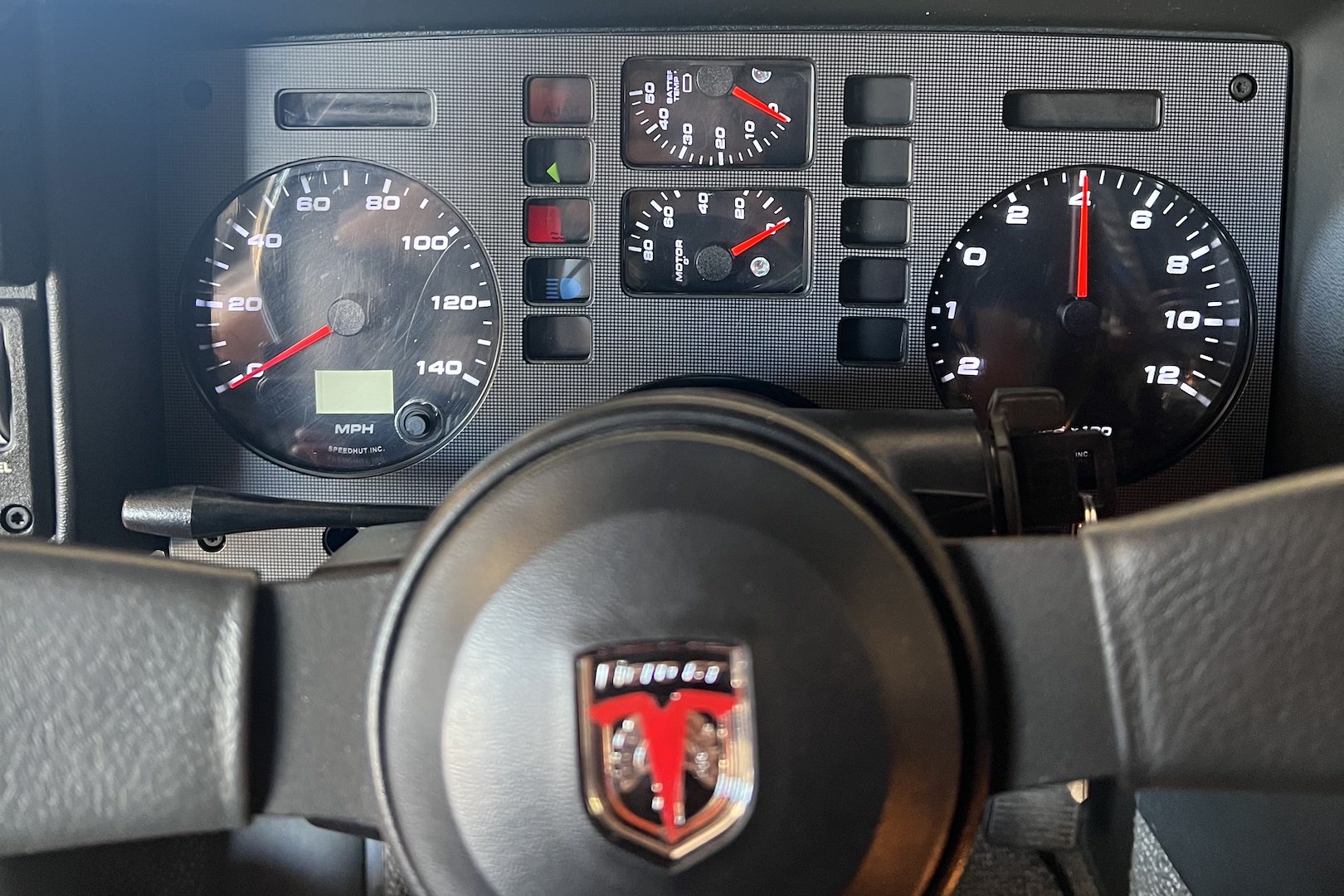 Dashboard of the 1988 Pontiac Fiero GT EV by Classic EV Conversions