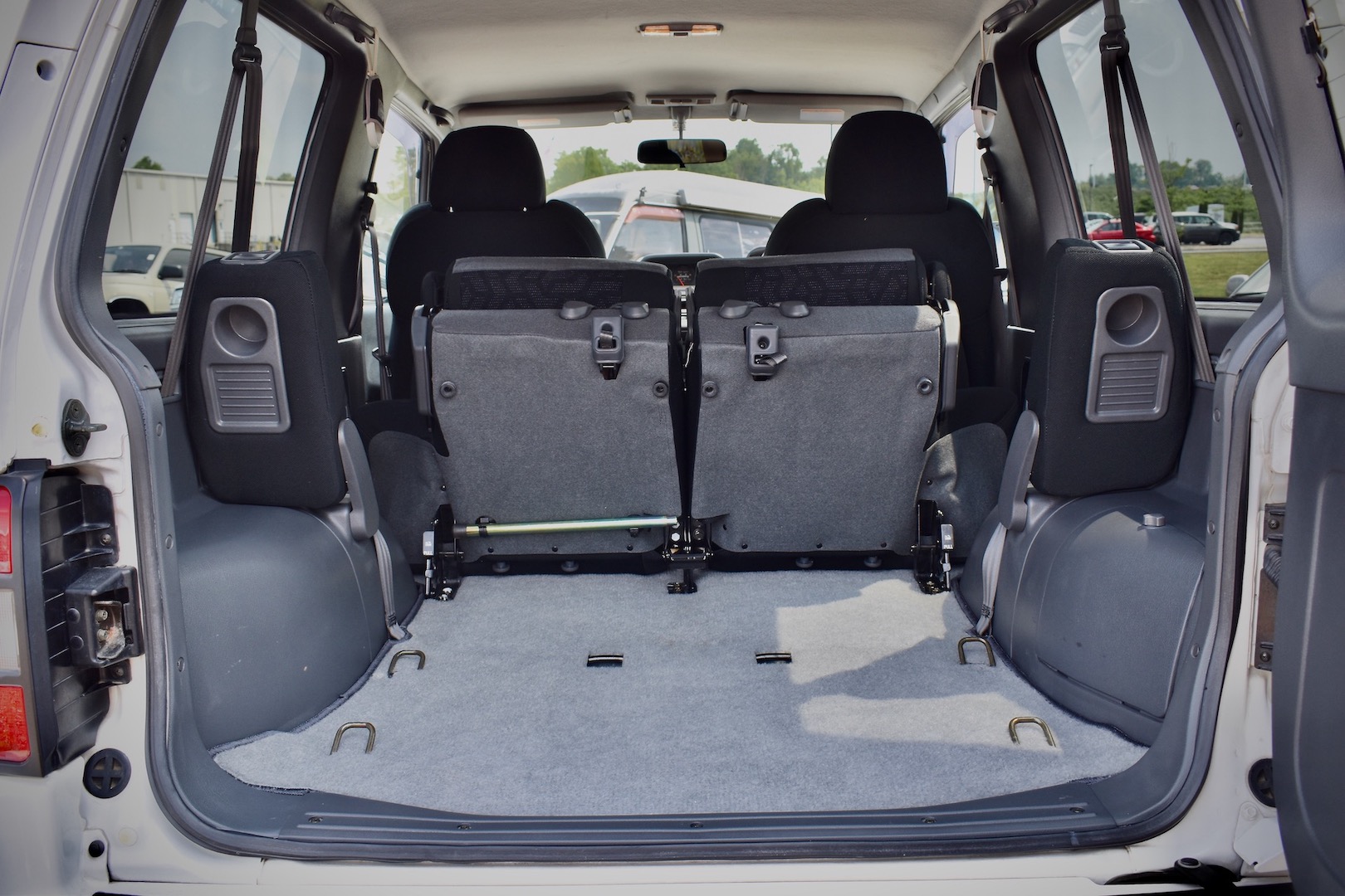 1997 Mitsubishi Pajero Evolution cargo area with seats folded