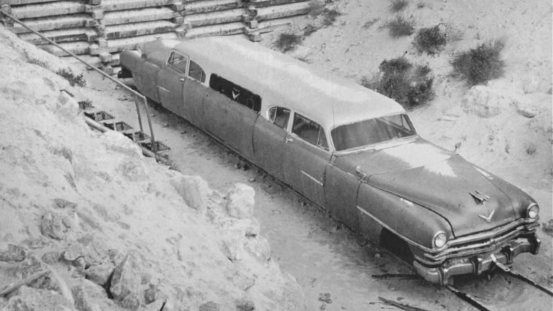 Blue Goose railcar made from two 1953 Chrysler New Yorkers