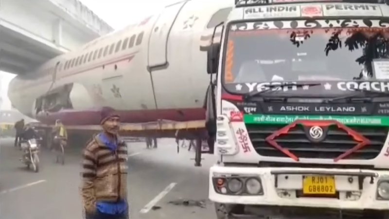 Yet Another Scrapped Plane Got Stuck Under a Bridge in India