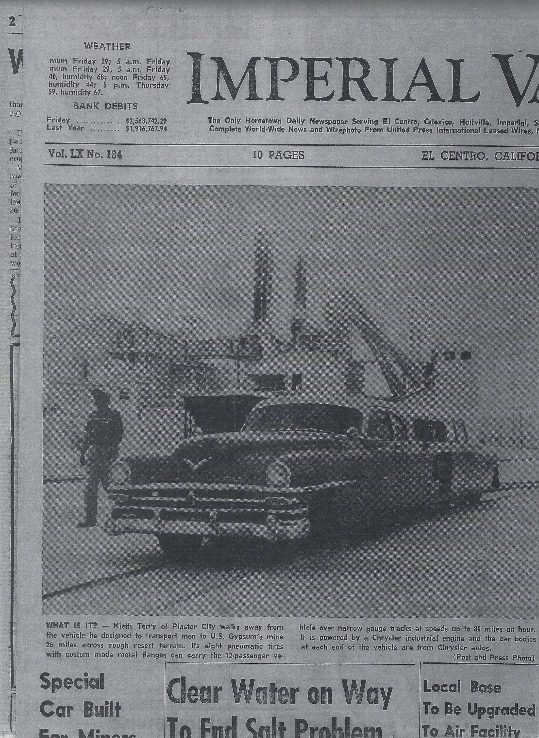 Scans of an Imperial Valley Press story on the Blue Goose