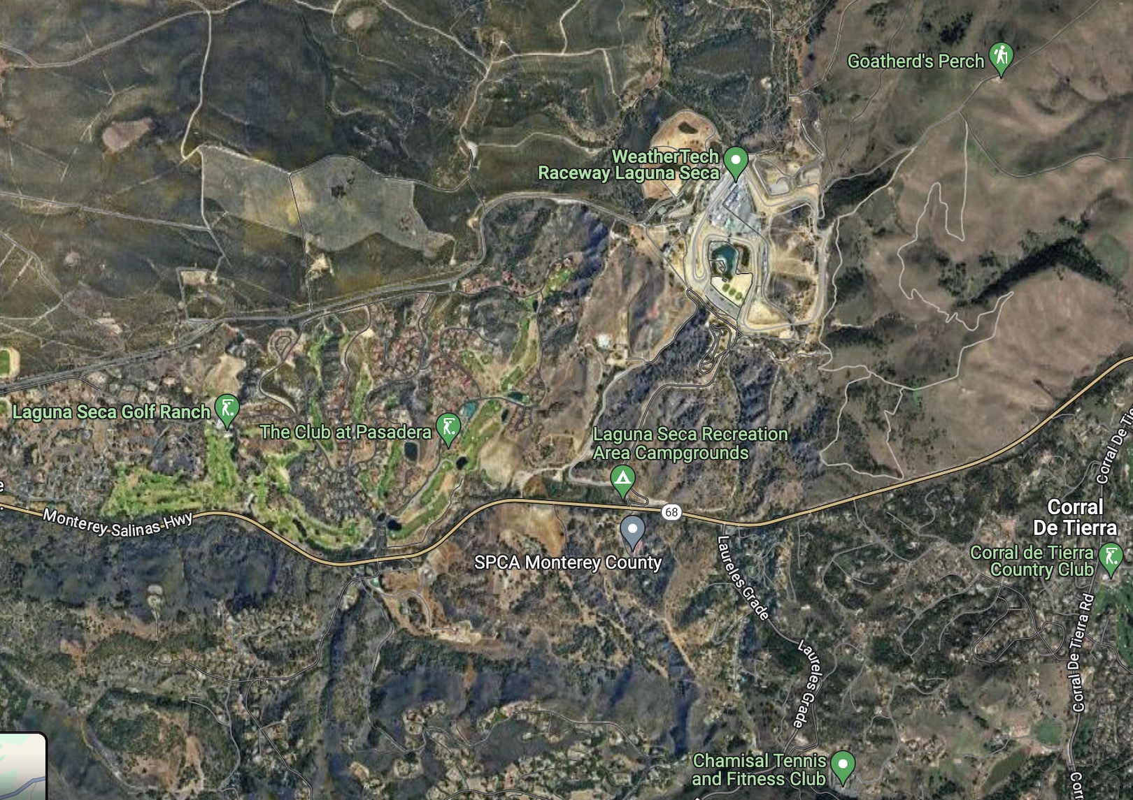 Laguna Seca and surrounding area