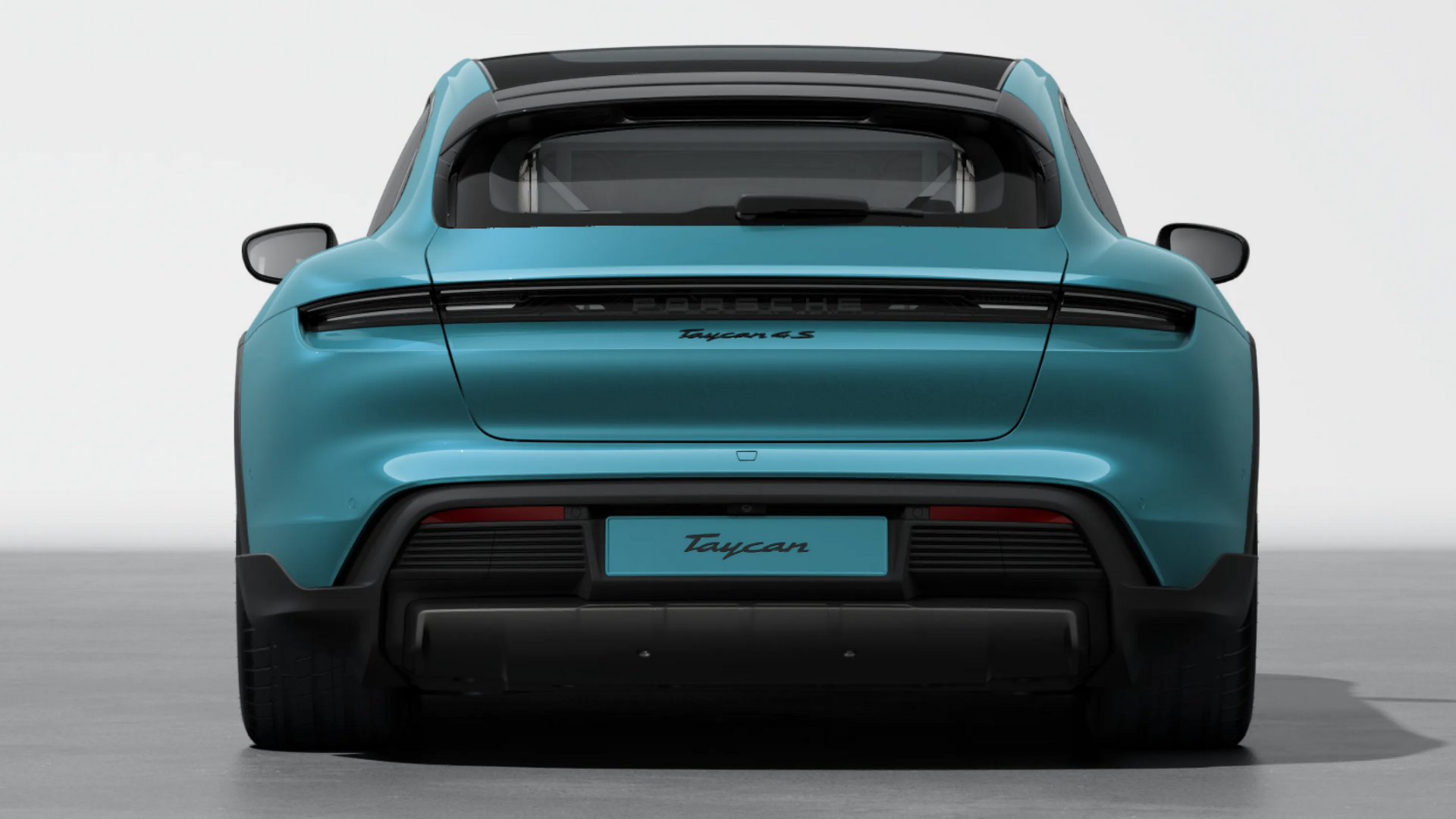 rear view of green/blue car