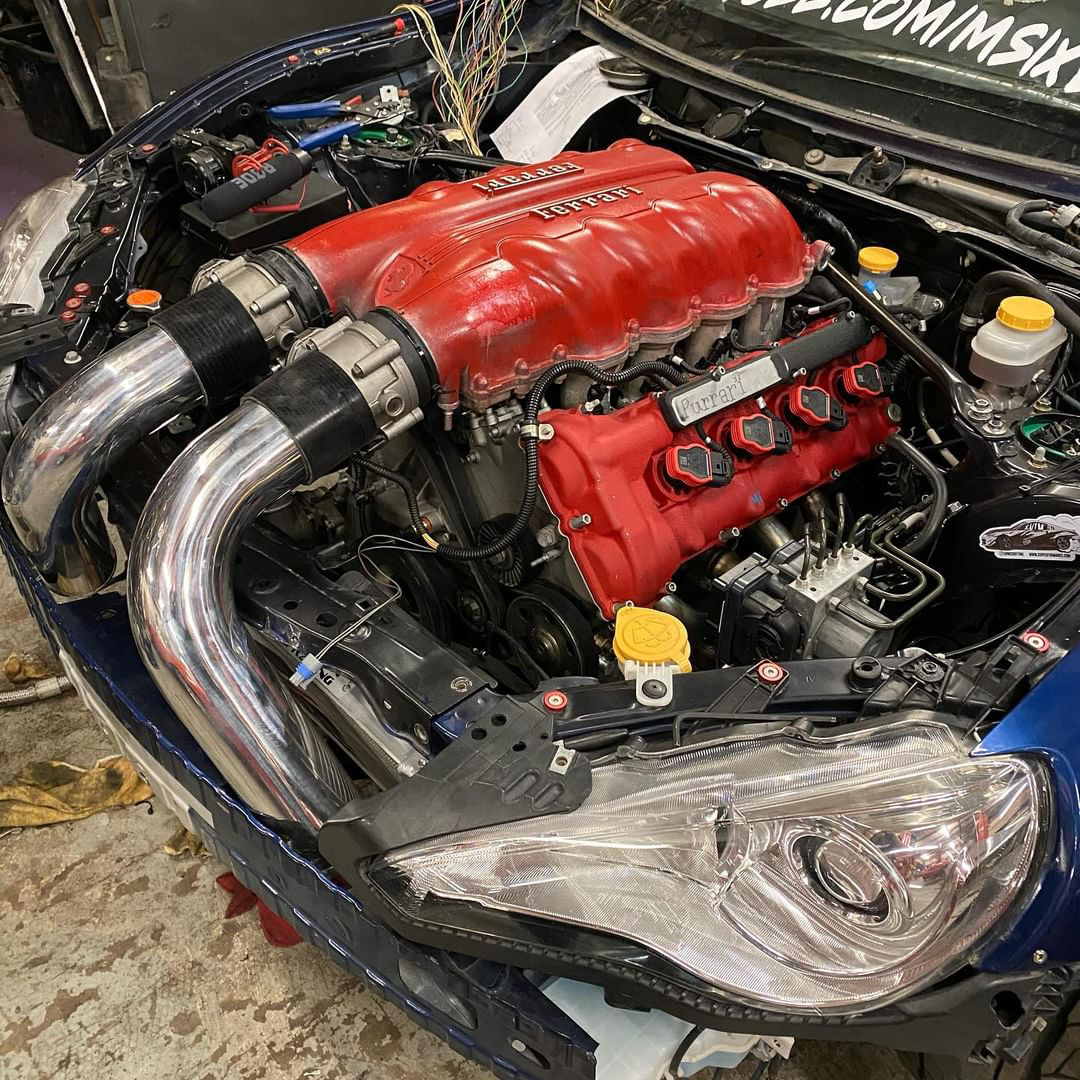 Ferrari F136 in a Scion FR-S engine bay