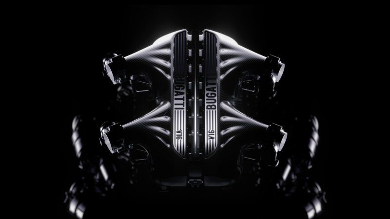 1,800 HP, No Turbos: Bugatti’s New Hybrid V16 Engine