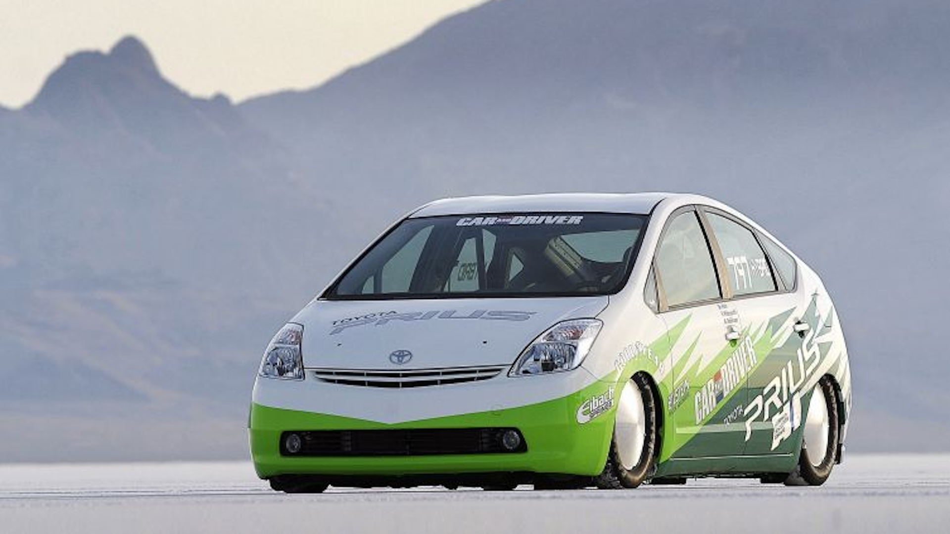 2003 Toyota Prius land speed record car at Bonneville