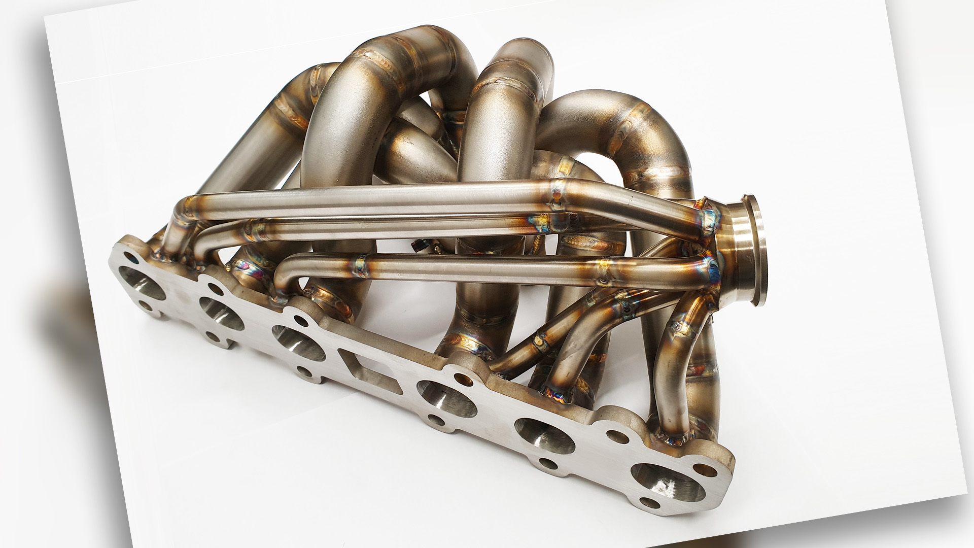 Walton Motorsports 2JZ-GTE exhaust manifold with fresh air anti-lag