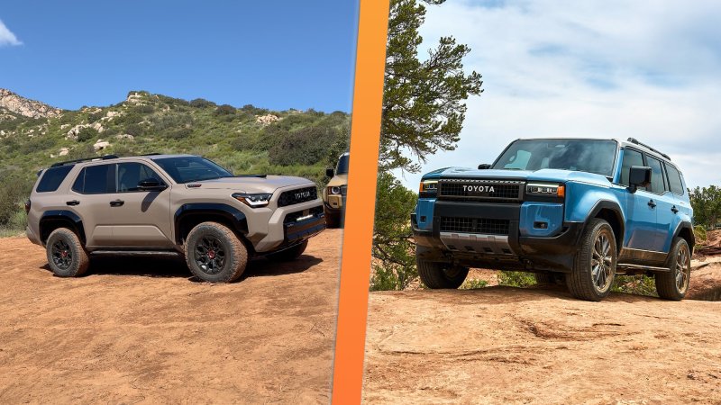 2025 Toyota 4Runner (left) and 2024 Toyota Land Cruiser (right)