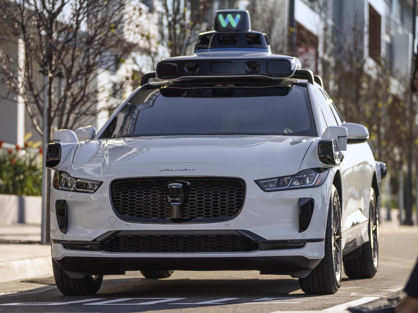 A  Waymo-operated Jaguar I-Pace