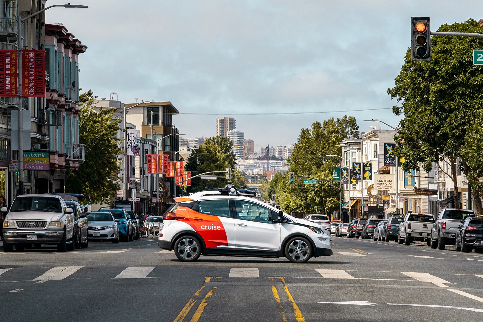 A supervised Cruise autonomous taxi prototype on the streets of San Francisco, California