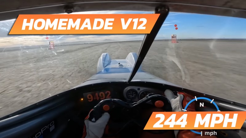 Watch a Homebuilt V12 Push a Land Speed Car to 244 MPH at 9,500 RPM