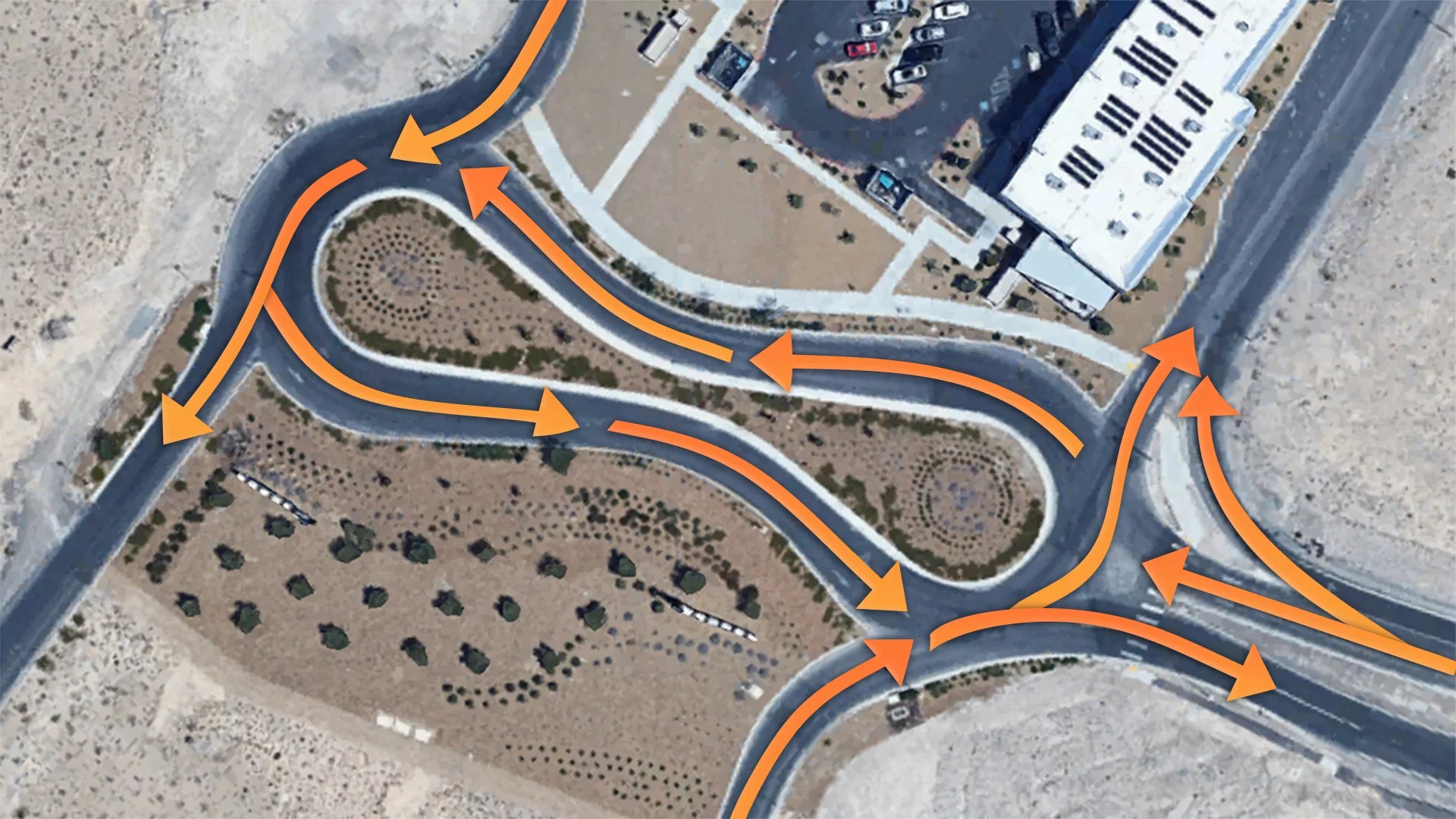 Nevada's peanut-shaped intersection.