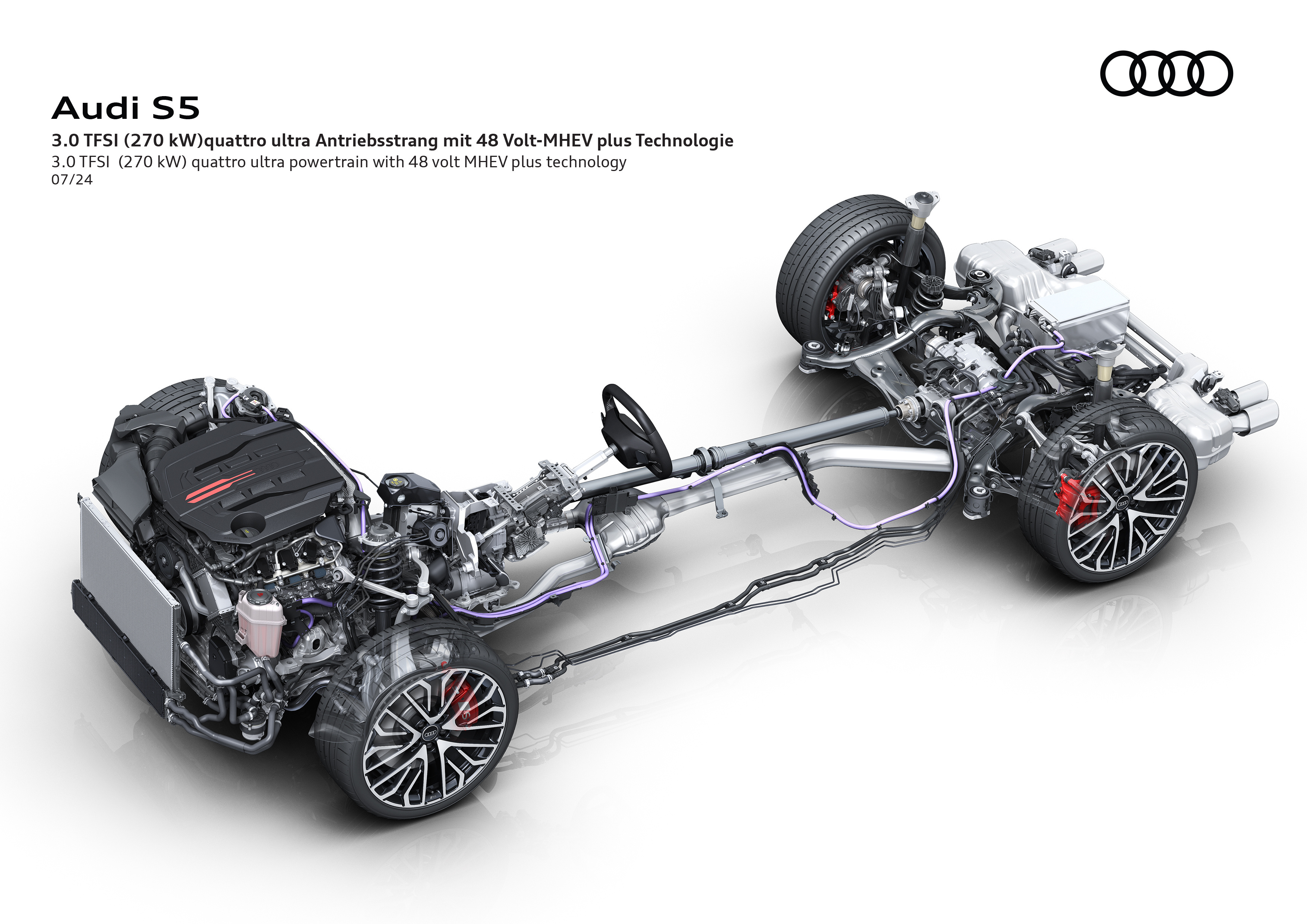 3.0 TFSI (270 kW) quattro ultra powertrain with 48 volt MHEV plus technology