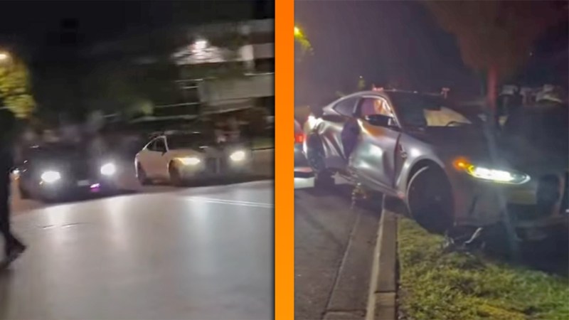 BMW M4 CSL Owner Crashes Hard Trying To Race in a Straight Line