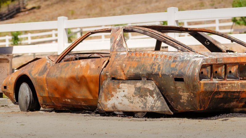 1979 Ford Ghia Probe I concept remains after fire