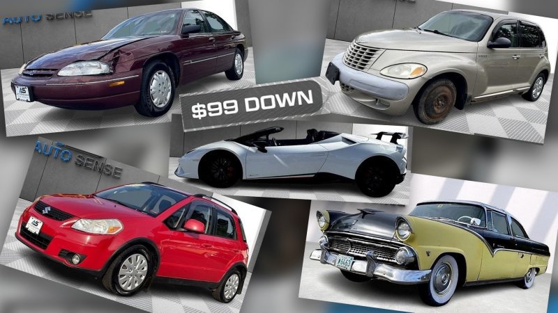 An eclectic selection of cars from a used buy-here-pay-here dealer