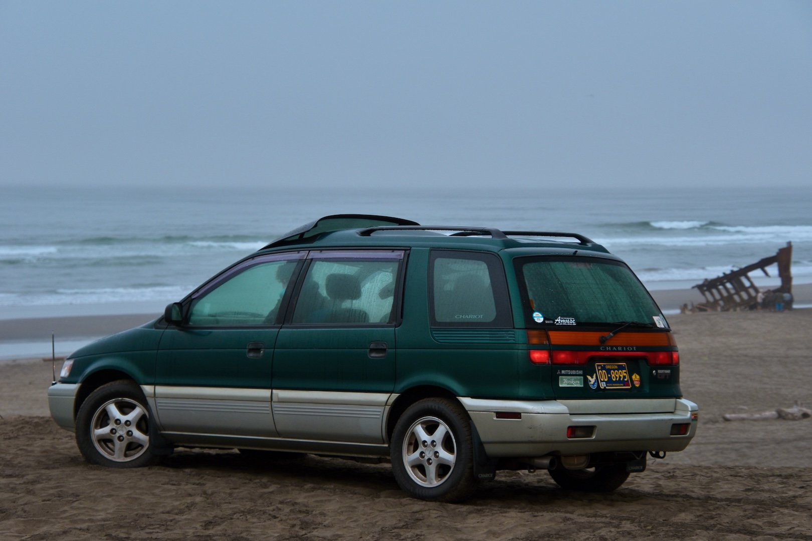 1996 Mitsubishi Chariot Resort Runner GT at the shipwreck of the Peter Iredale