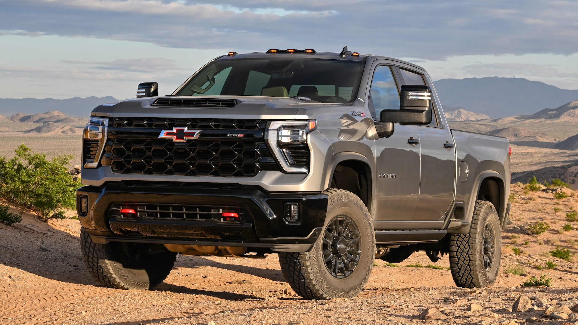 Front three-quarter view of the 2024 Silverado HD ZR2