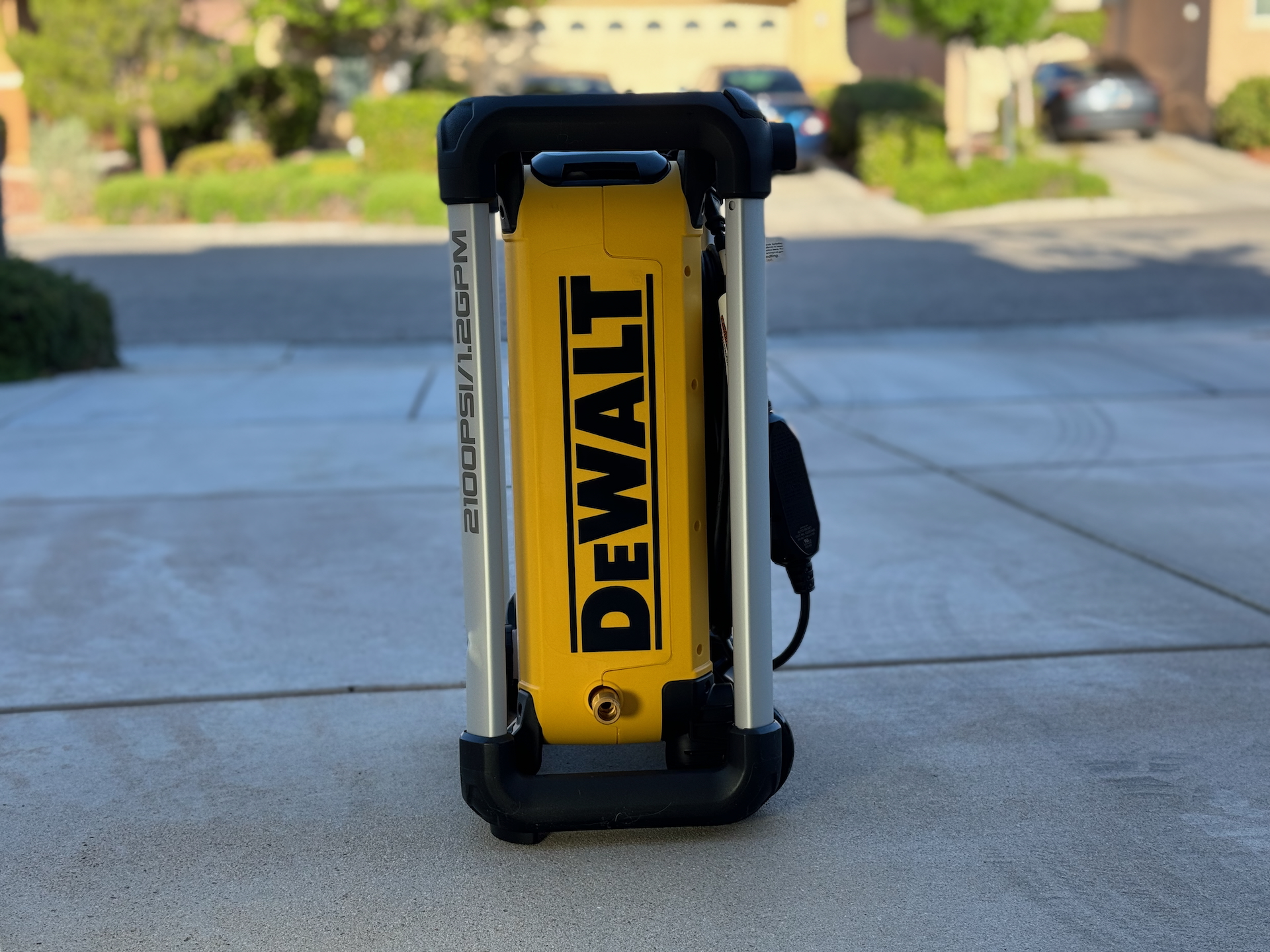 DeWalt electric washer in a folded position.