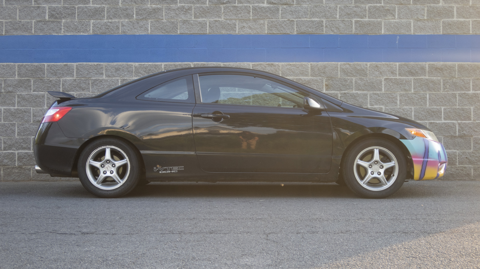 FG2 eighth-gen Honda Civic coupe side profile.