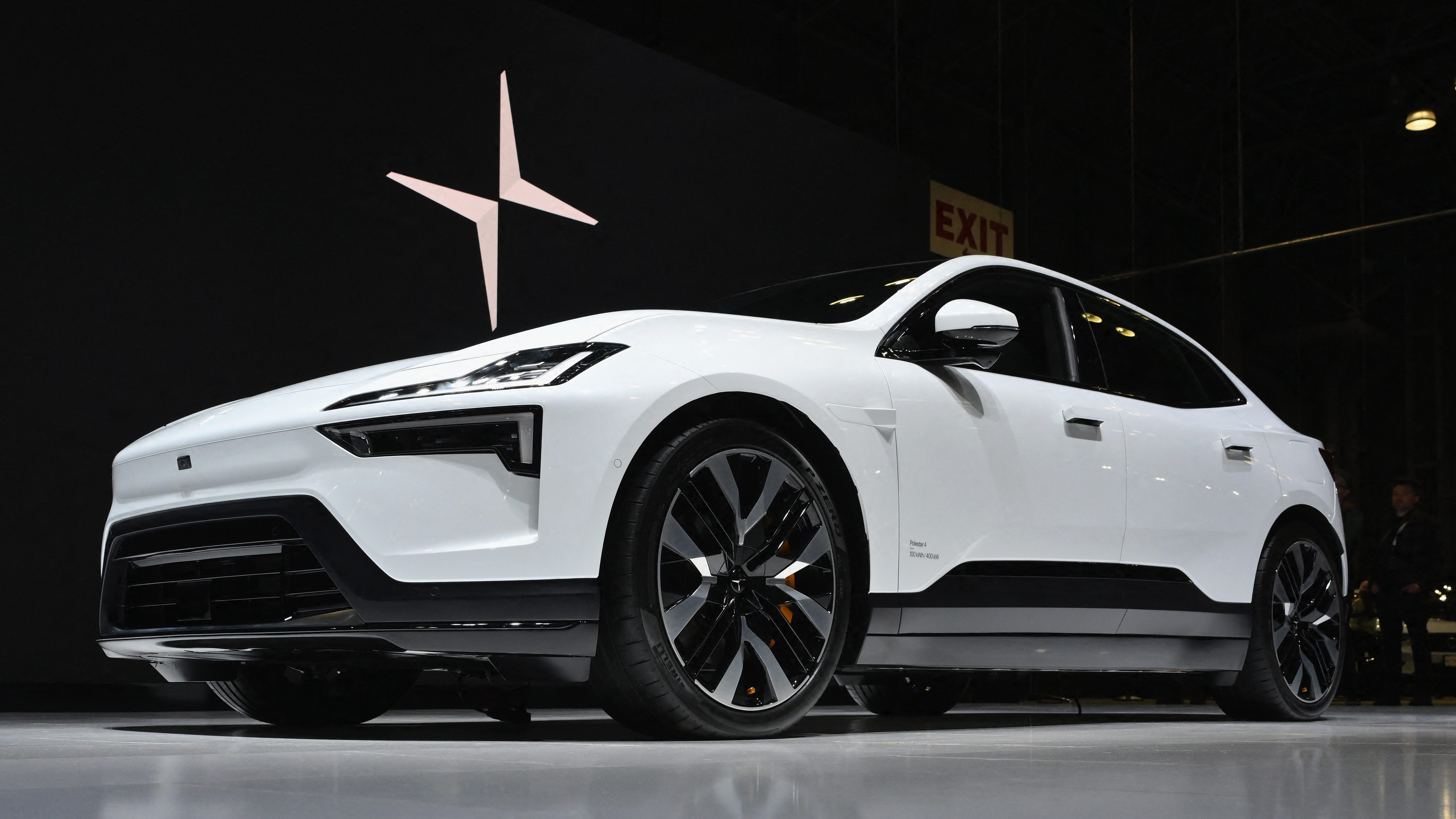 The Polestar 4 electric SUV is displayed during the New York International Auto Show at the Jacob Javits Convention Center in New York City on March 27, 2024. (Photo by ANGELA WEISS / AFP) (Photo by ANGELA WEISS/AFP via Getty Images)