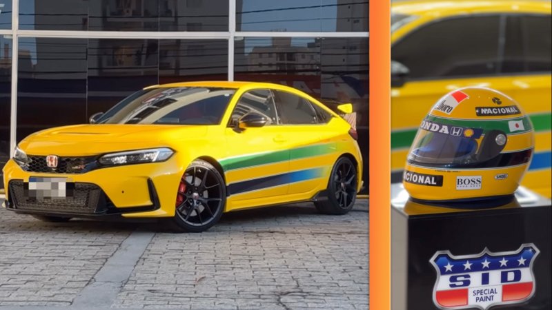 Senna’s Helmet Artist Painted This Honda Civic Type R to Honor the F1 Legend