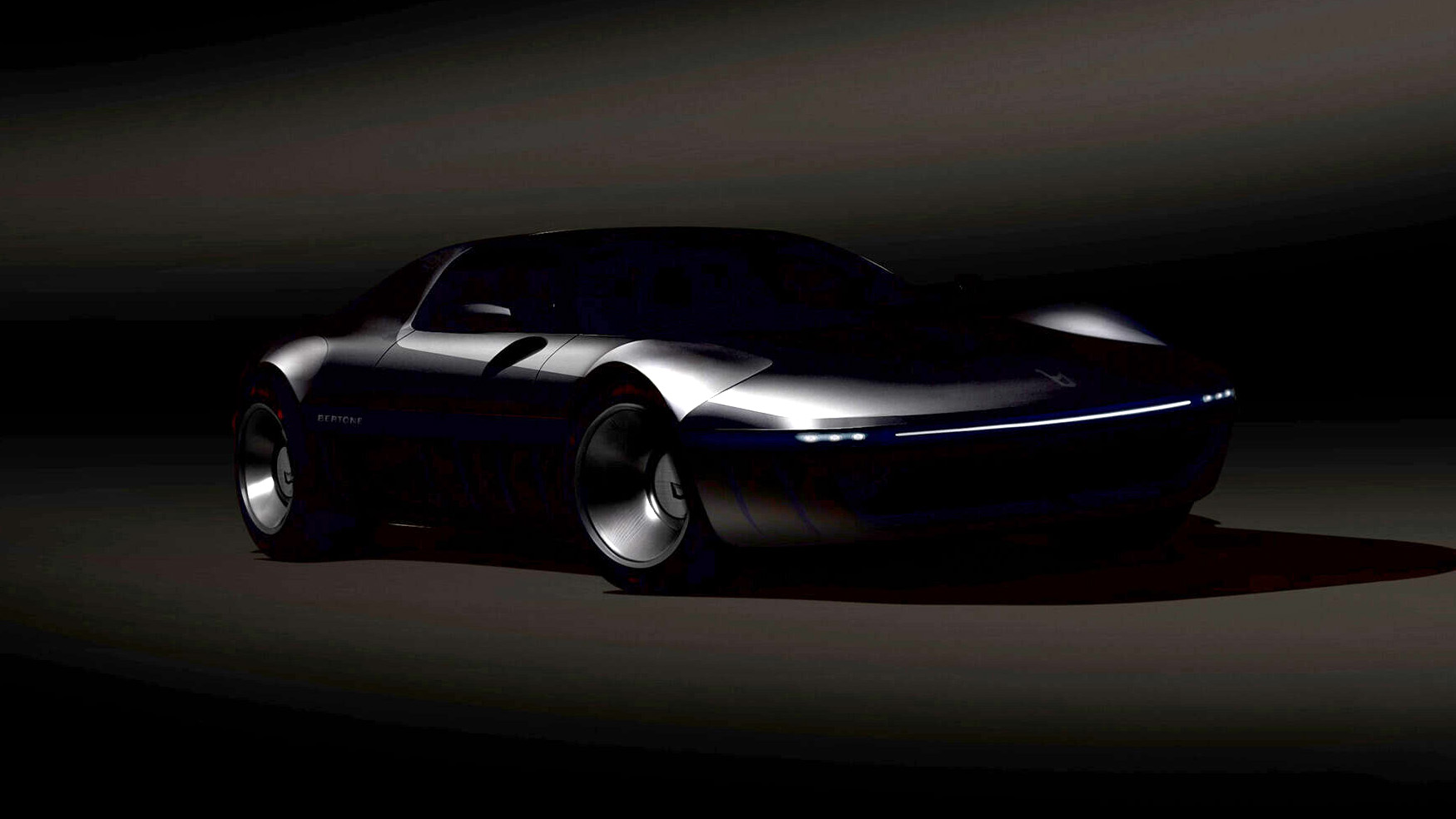 Teaser image of Bertone's yet-unnamed upcoming concept, lightly brightened for clarity.