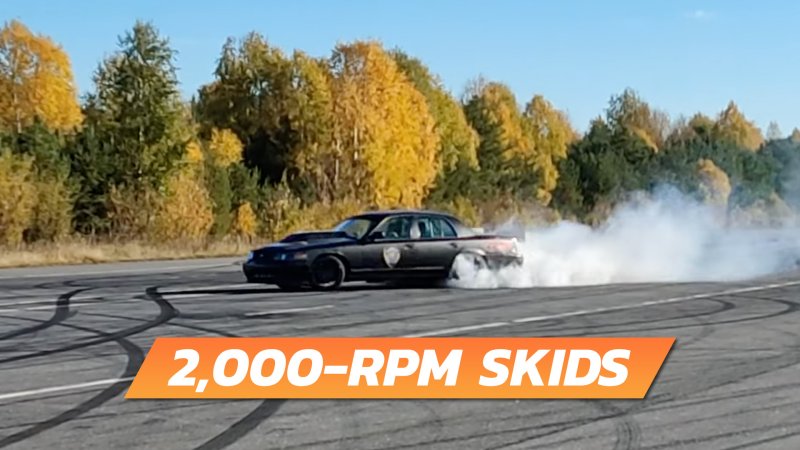 A Crown Vic Can Do 2,000-RPM Drifts If You Swap in a Twin-Turbo Tank Engine