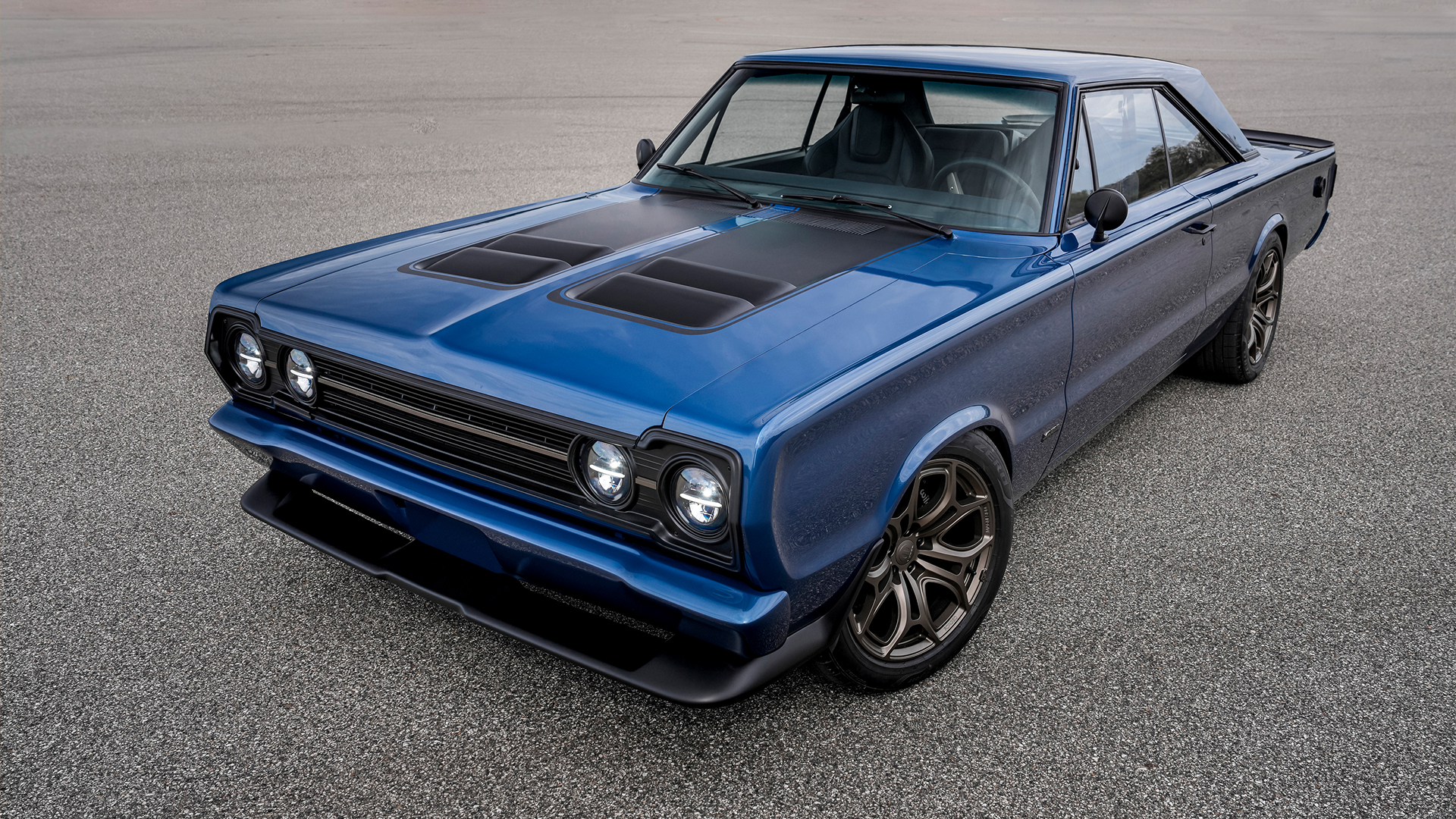 Mopar's custom 1967 GTX painted in Frostbite Blue. 