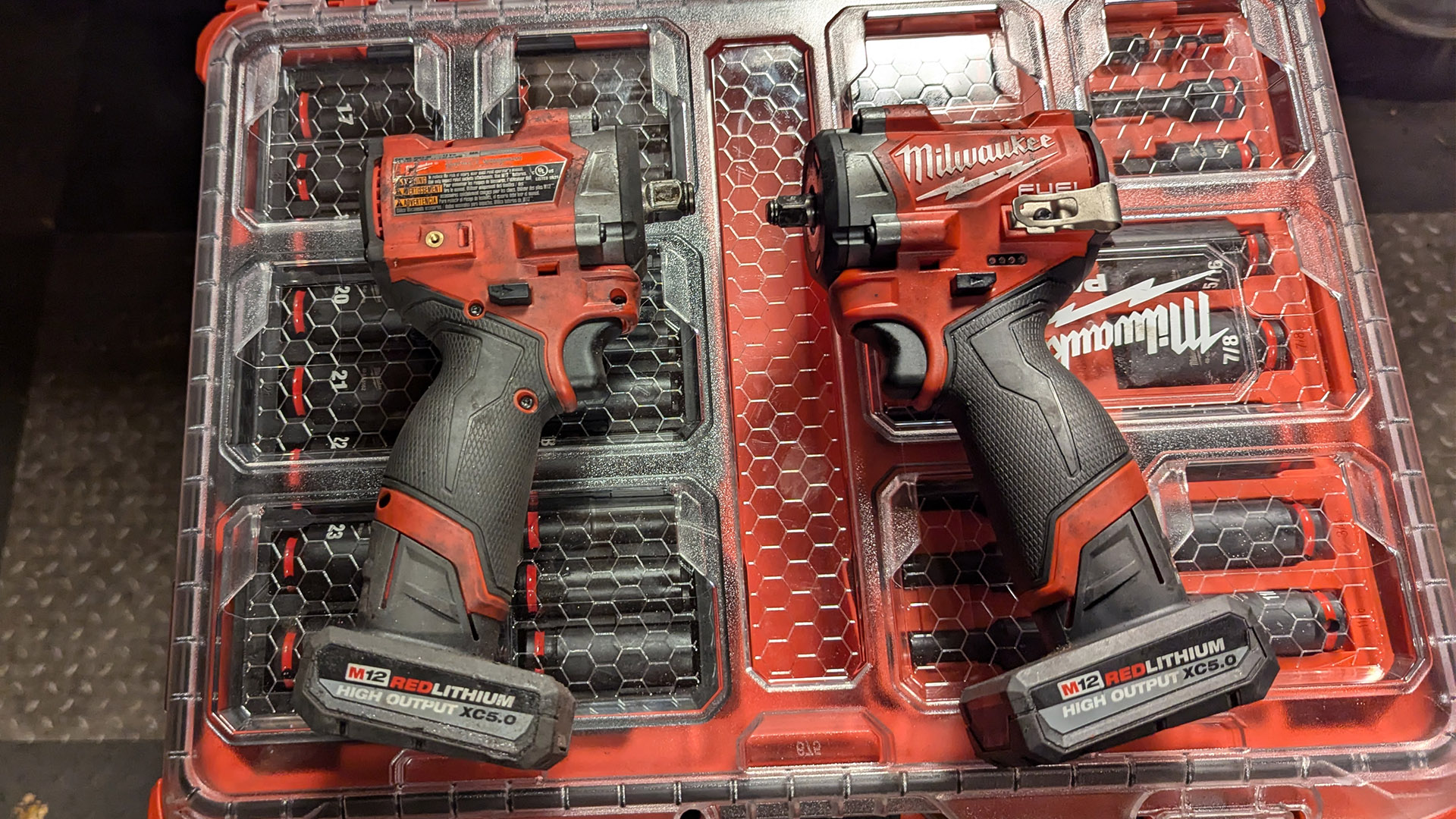 Milwaukee Gen II Stubby impact wrenches side by side