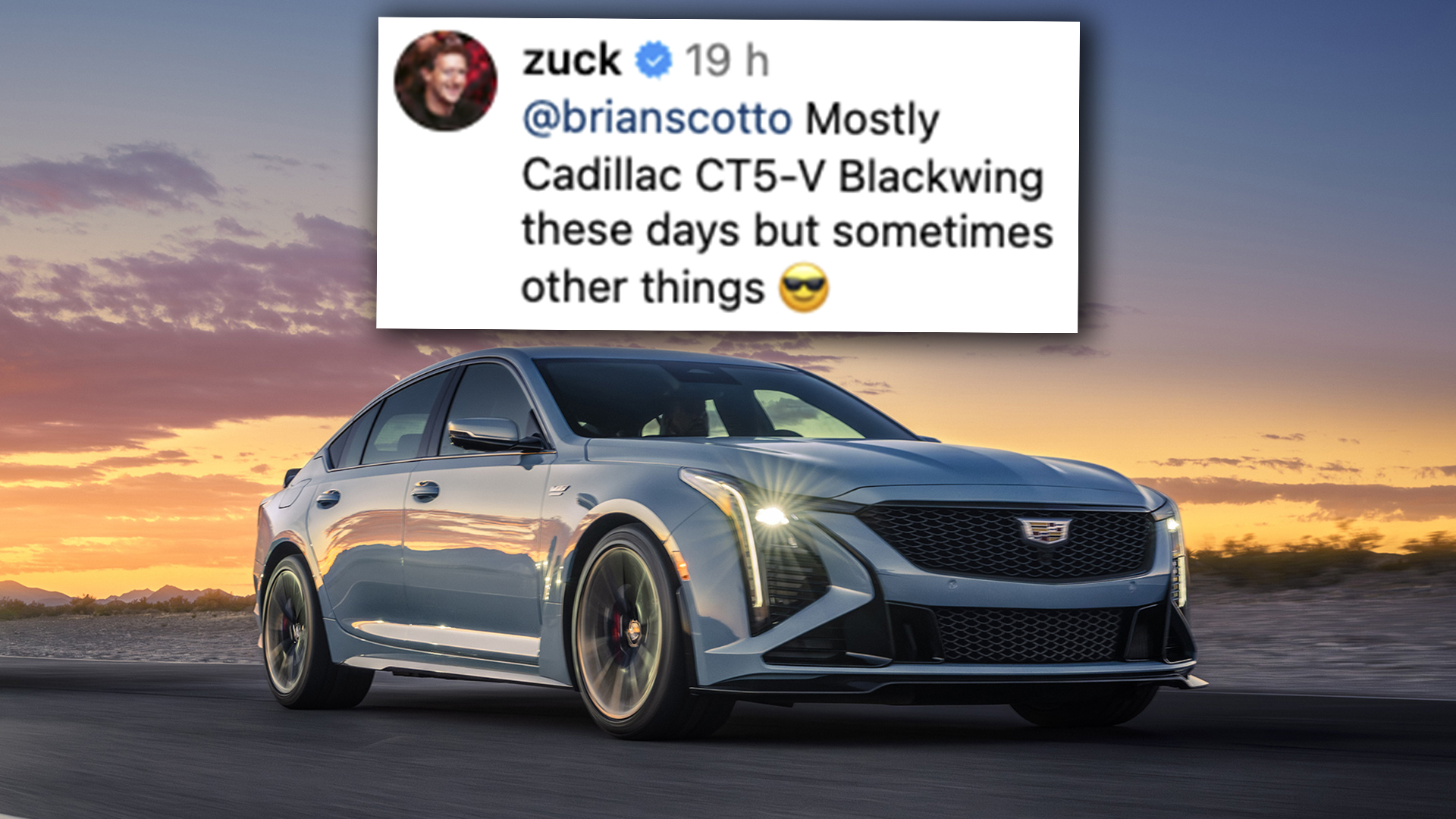 Mark Zuckerberg Drives a Cadillac CT5-V Blackwing