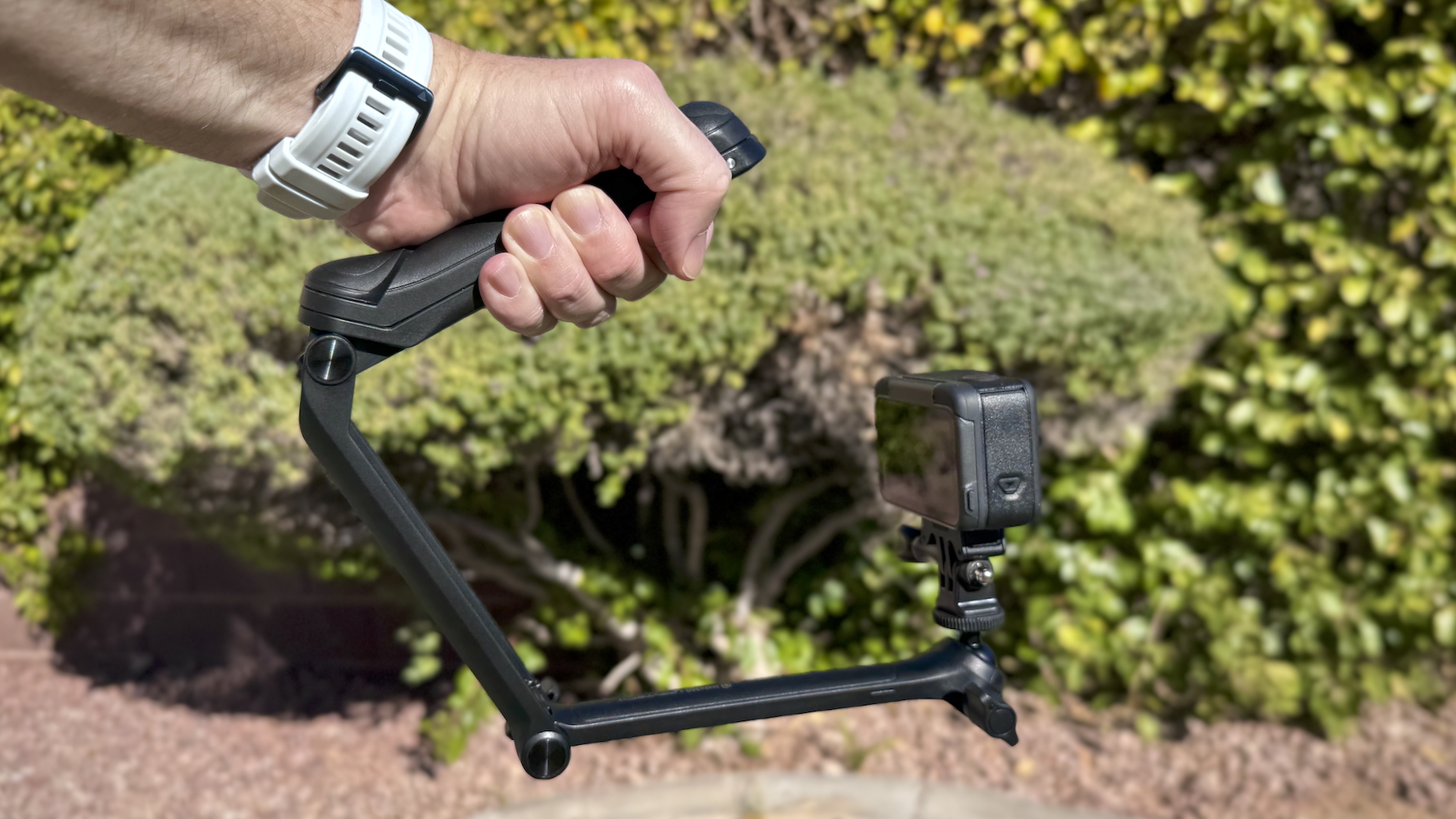 Insta360 Ace Pro on tri pod handle