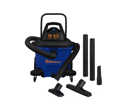  koblenz 16 gallon corded wet dry vacuum