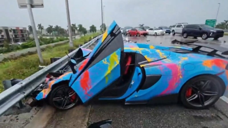 20-Year-Old YouTuber Crashes McLaren While Texting and Driving in the Rain