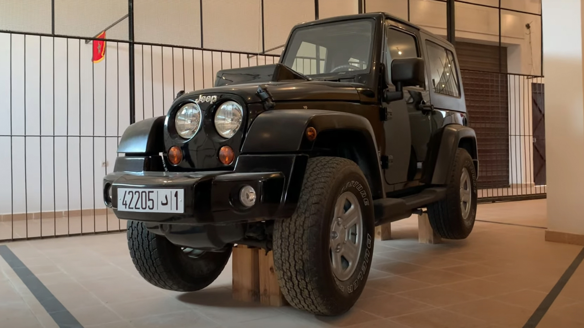 Narrow two-passenger Jeep Wrangler in Morocco National Automotive Museum.