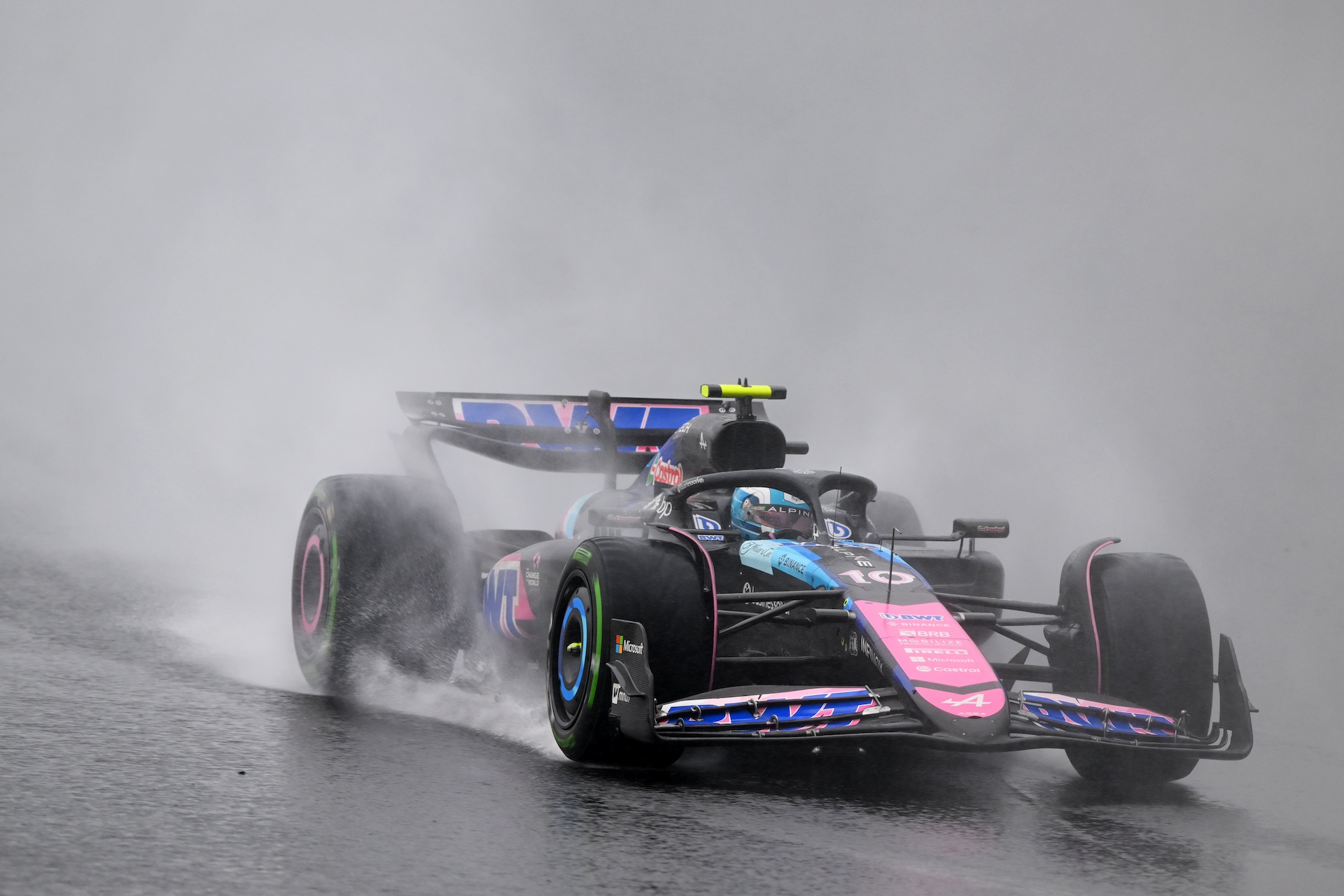 SAO PAULO, BRAZIL - NOVEMBER 03: Pierre Gasly of France driving the (10) Alpine F1 A524 Renault on track during the F1 Grand Prix of Brazil at Autodromo Jose Carlos Pace on November 03, 2024 in Sao Paulo, Brazil. (Photo by Clive Mason/Getty Images)