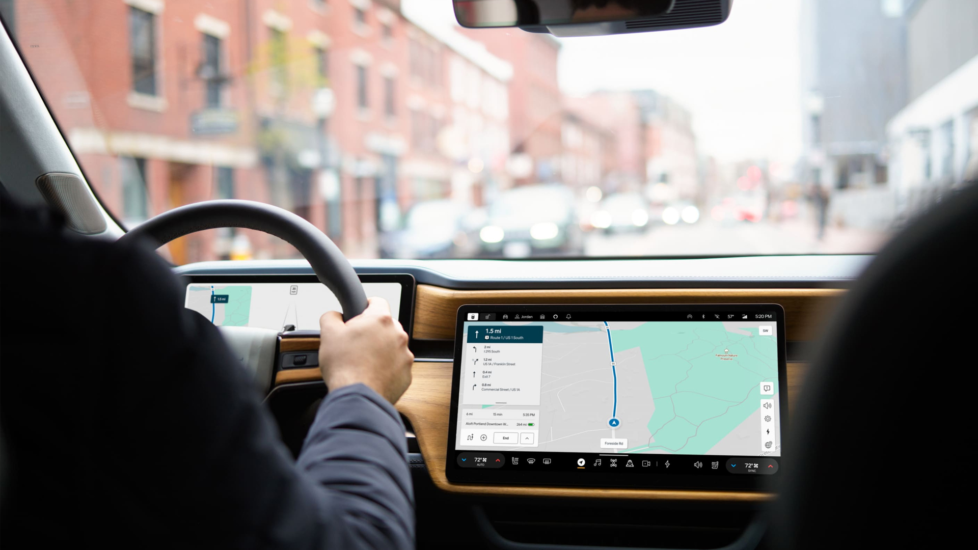 Rivian R1S interior.