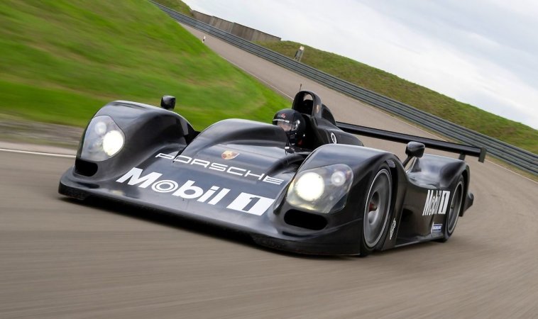 Porsche LMP 2000 on track during test.