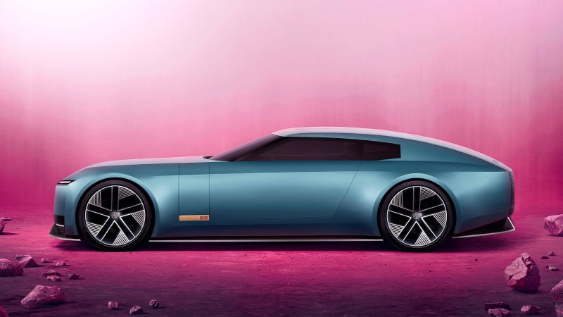 Jaguar Type 00 concept in blue side view