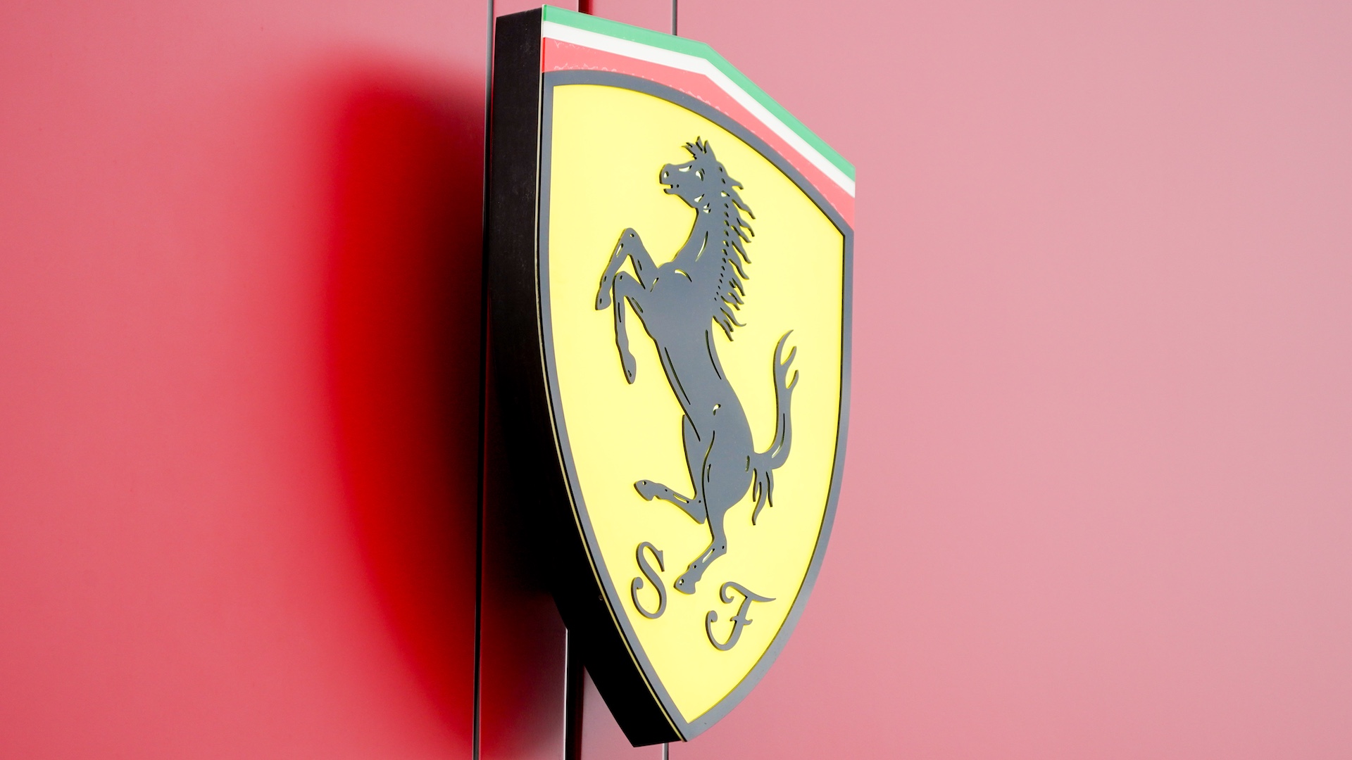 The Scuderia Ferrari logo is appearing during the Formula 1 Qatar Airways Austrian Grand Prix in Spielberg, Austria, on June 28, 2024. (Photo by Alessio Morgese/NurPhoto)