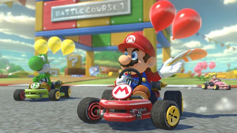 Screenshot of Mario Kart 8 Deluxe.