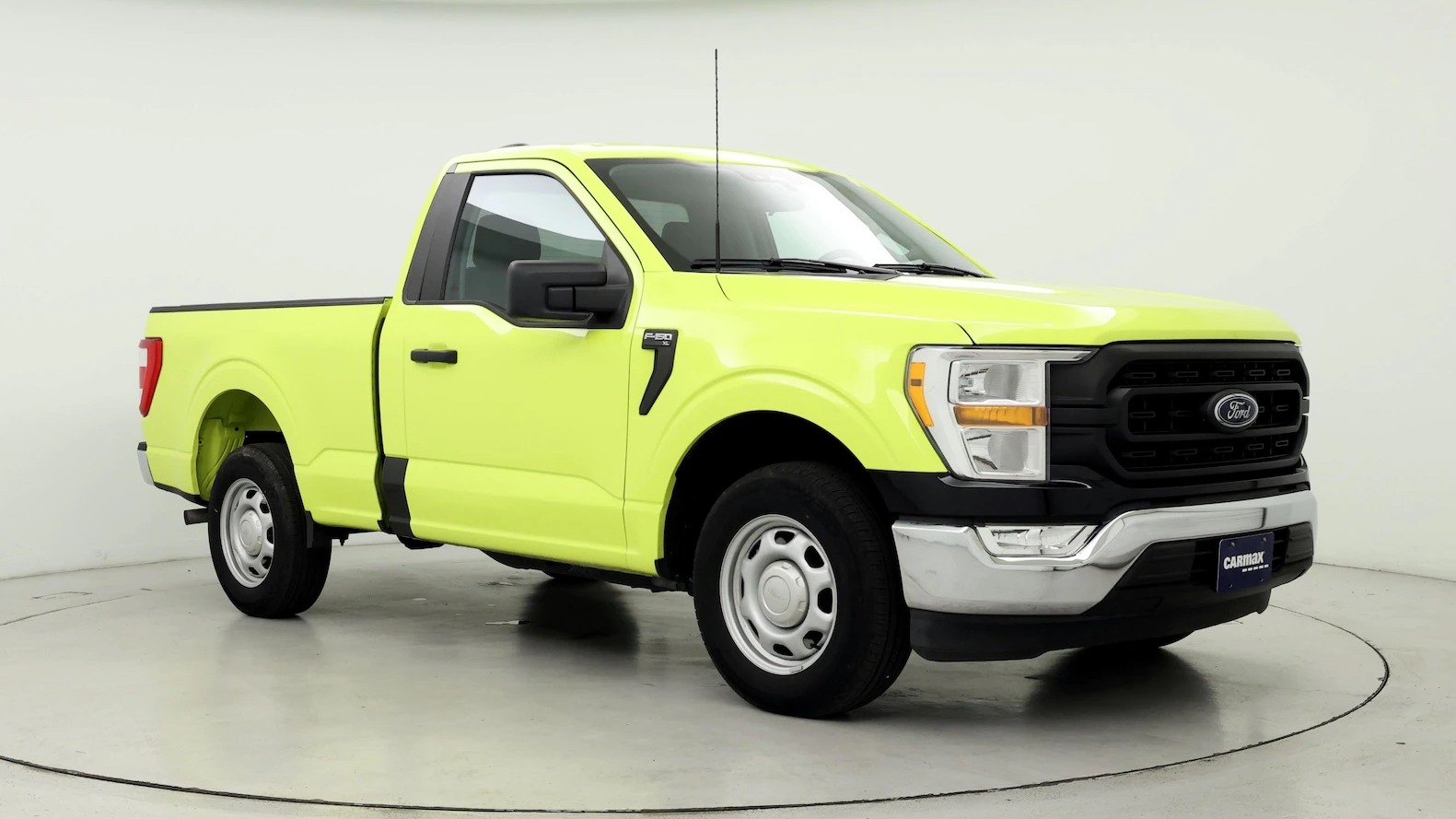 CarMax Is Selling a Bunch of Identical Lime Green, Single-Cab F-150 Pickups