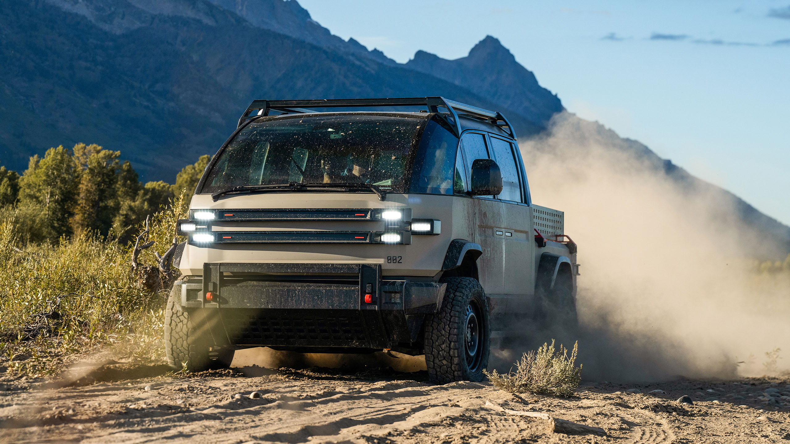 Canoo LTV QC American Bulldog concept off-roading.