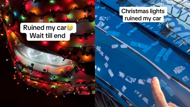 See the Damage Caused By People Taping Christmas Lights to Their Cars