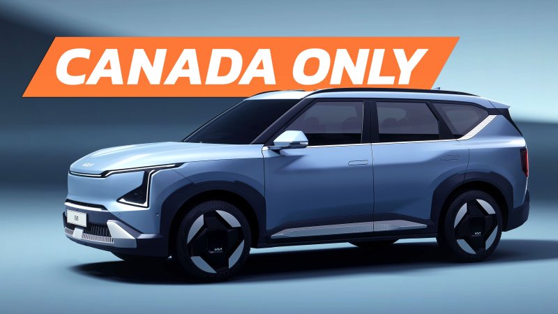 Kia EV5 press photo with the words "Canada Only" above.