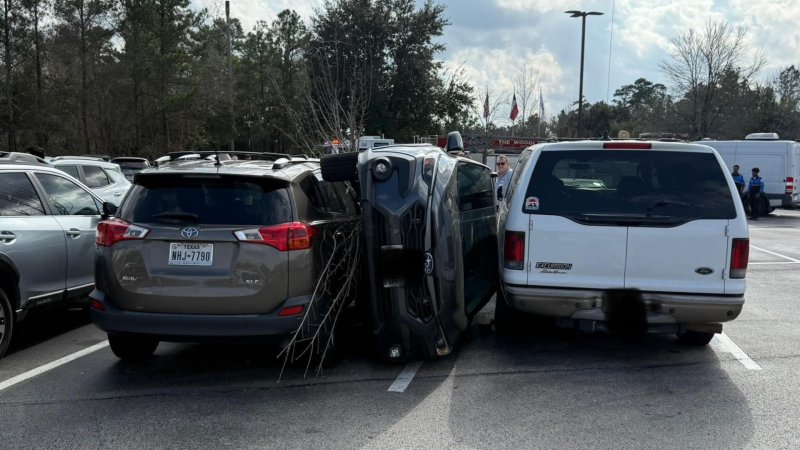 Driver ‘Lost Control’ Parking, Wedged Their Subaru Sideways Between Two Cars