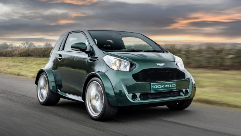 Aston Martin Cygnet with C8 engine driving