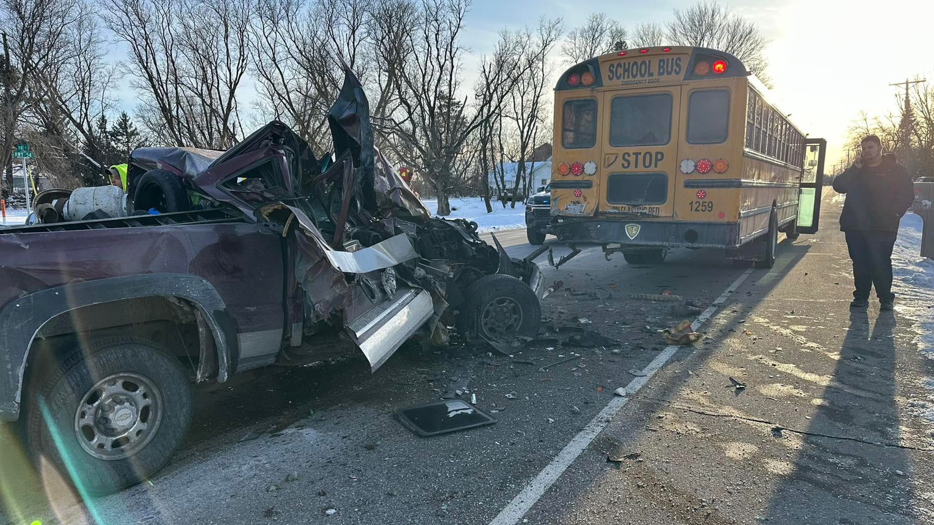 School Bus Shrugs Off High-Speed Rear Impact Like It Was Designed To