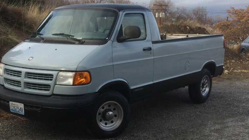 For Sale: Dodge Ram Van Converted to a Pickup Looks Like a Fridge Drawing